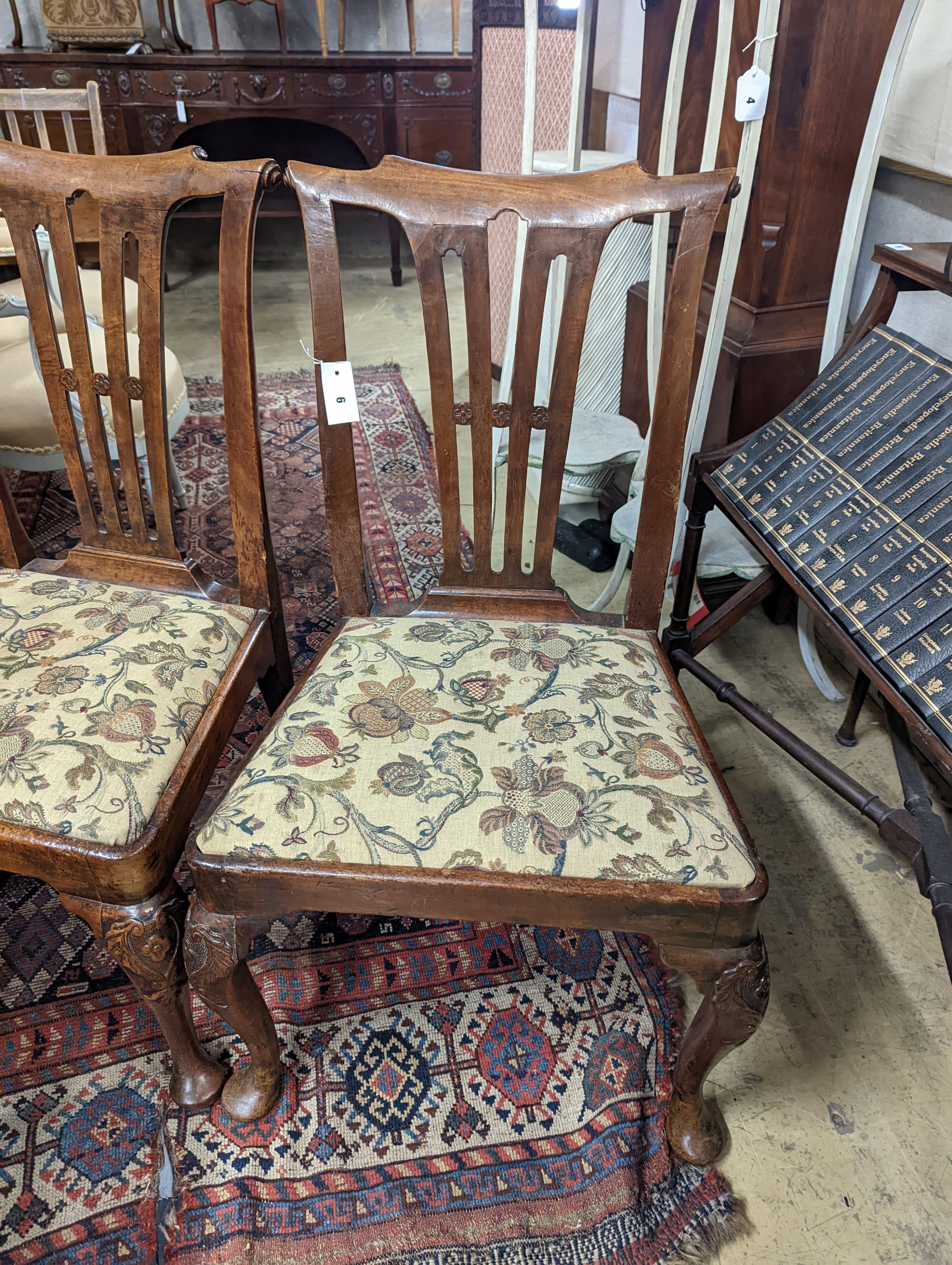 A pair of mid 18th century mahogany dining chairs